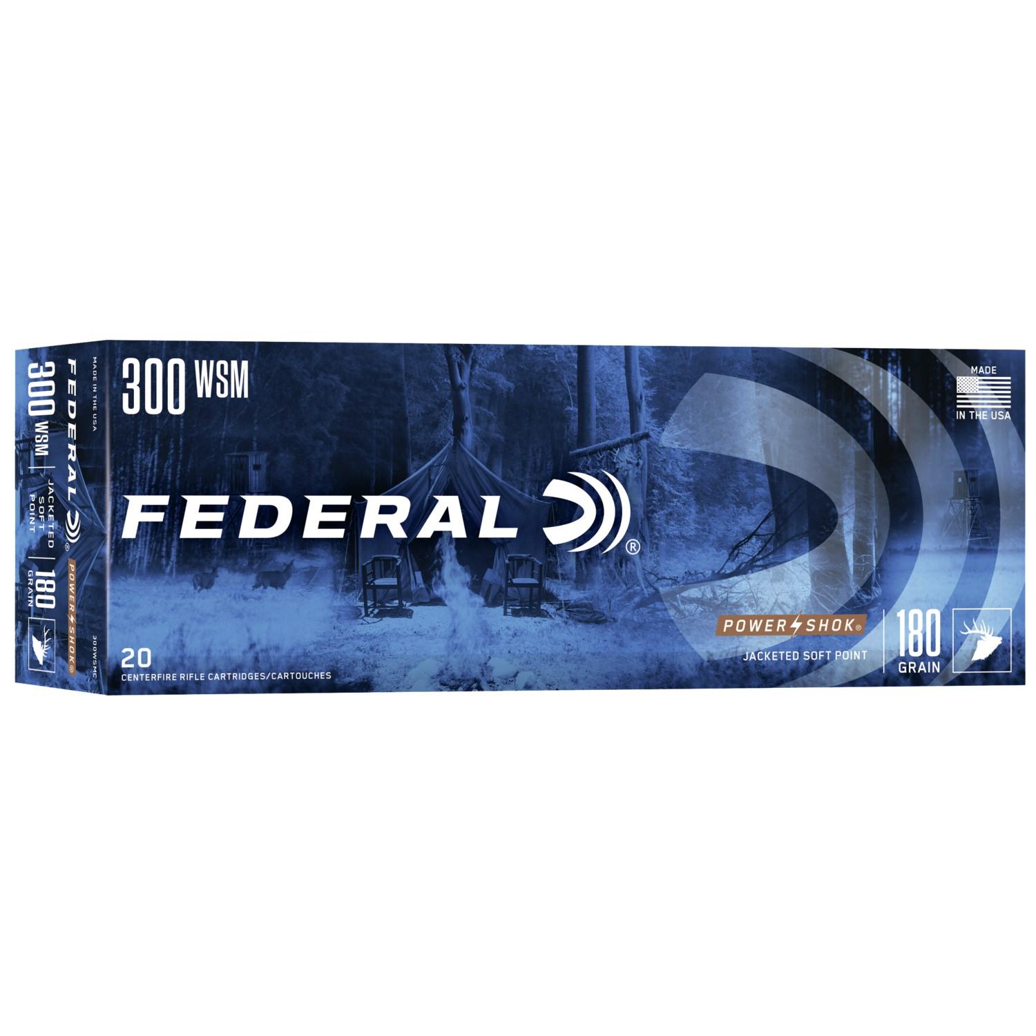 Federal Power Shok Rifle Ammunition Wsm Gr Sp Fps