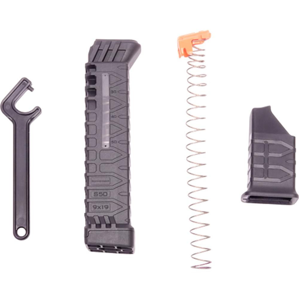 ATI Schmeisser S50 MLE Glock Magazine Adapter for Glock 9MM Luger 17/19 50/Rd