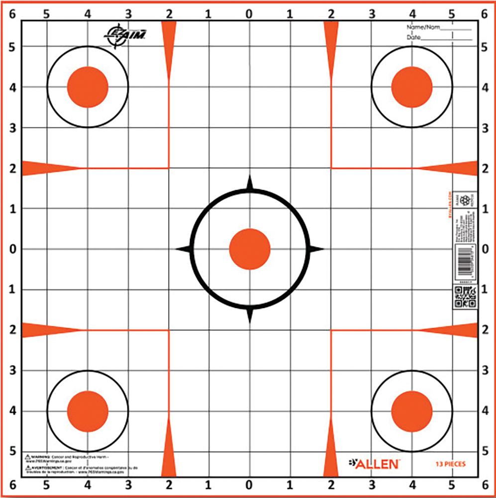 Allen EZ AIM Paper Targets Sight-In Grid 12x12 -12/ct