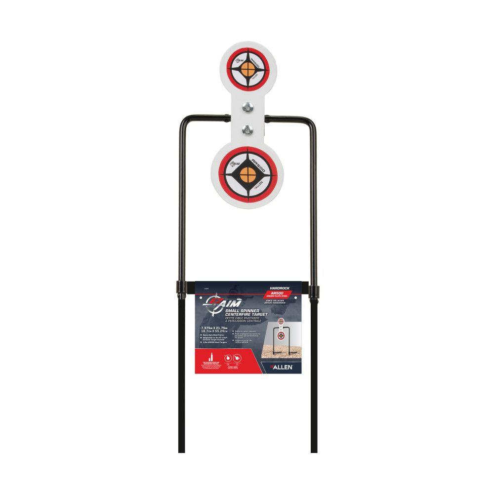 Allen EZ-Aim Hardrock AR500 Round Spinner Targets & Stand for Rimfire Rounds & Centerfire Pistols 7.375"W x 21.75"H White/Red/Black