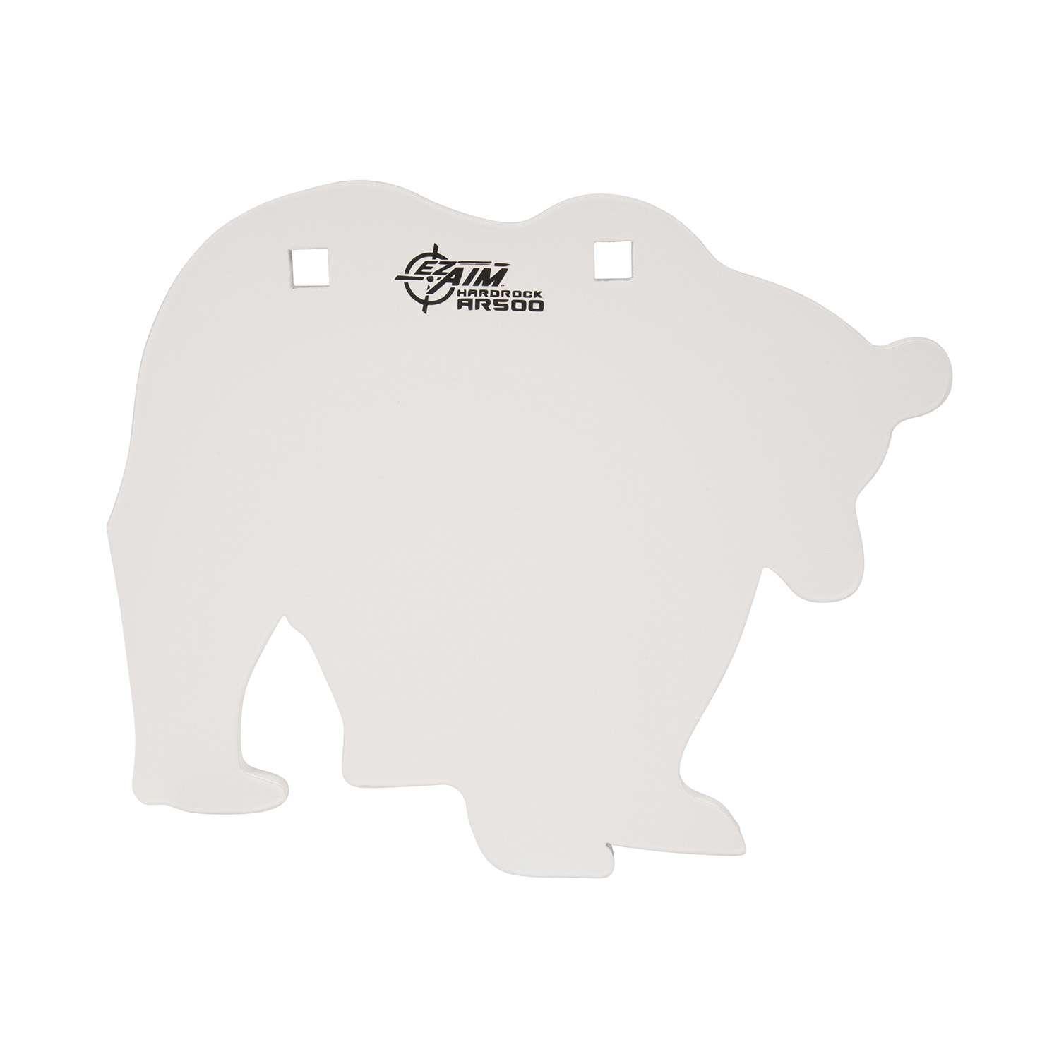 EZ-Aim Shooting Silhouette Bear AR500 Steel Handgun/Rifle White 0.38" Thick