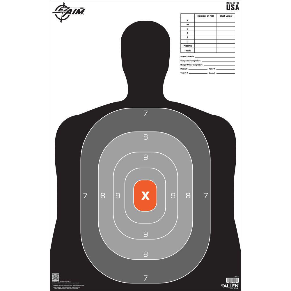 Allen 15744 EZ Aim B27 Pro Silhouette Paper Target 23x35 50 Pack