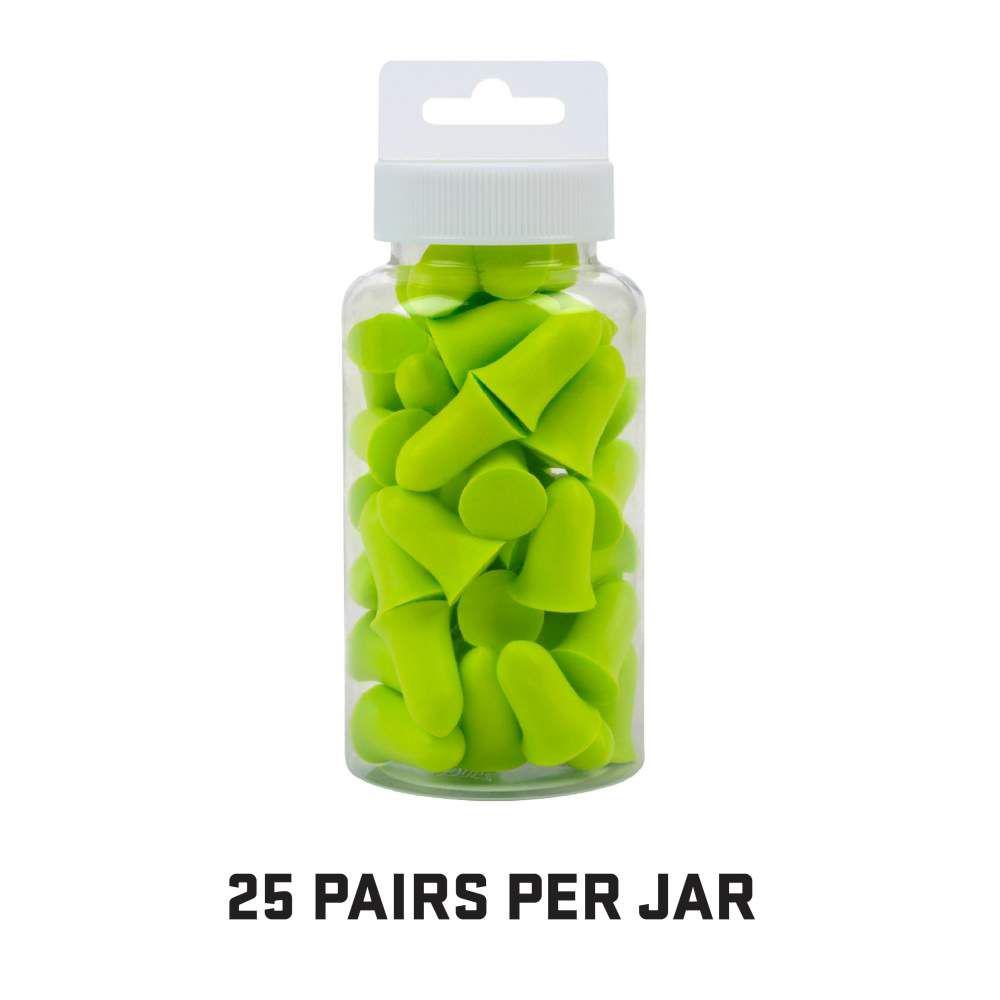 Allen ULTRX Tapered Foam Ear Plugs 32dB Lime 25 Pairs Jar
