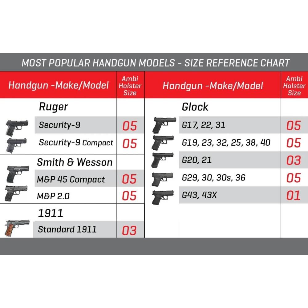 Allen Company Ambidextrous Belt Holster Size 6 For Medium/Large Autos 3.25-3.75" Black Ambi