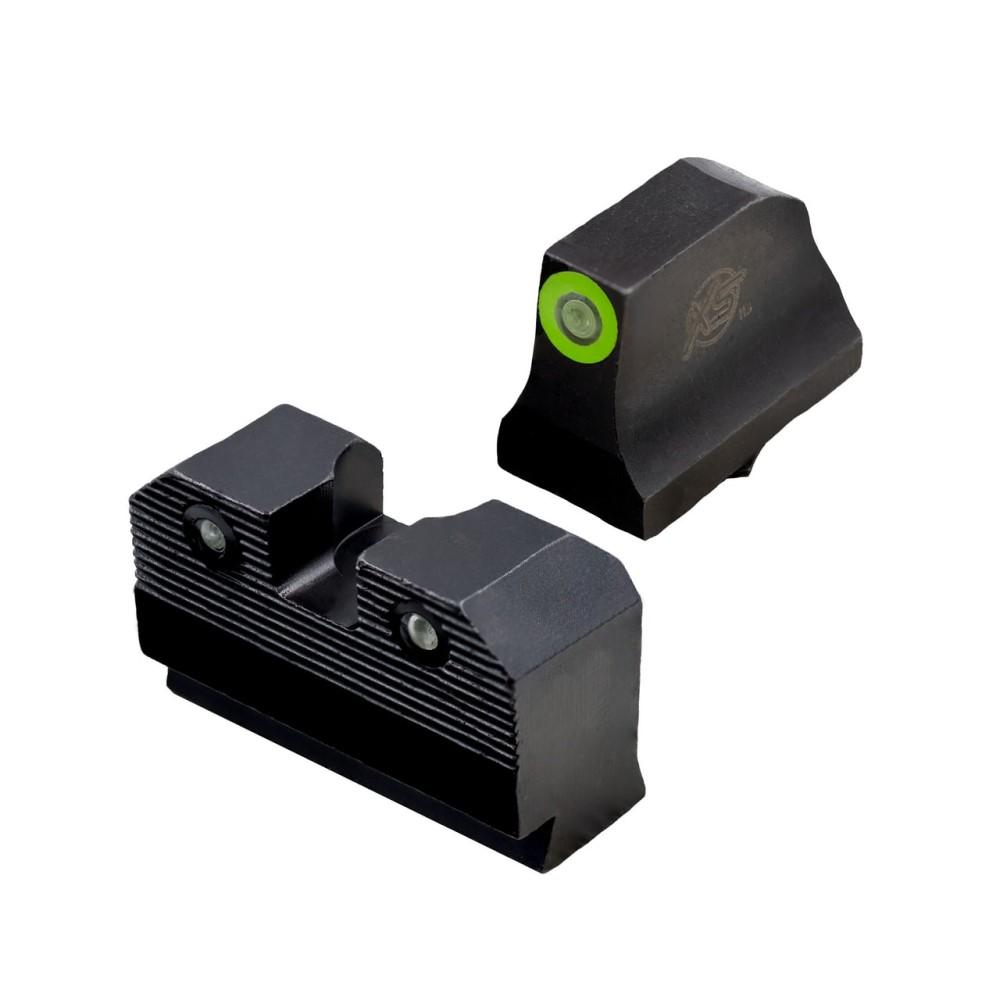 XS Sight Systems R2D 2.0 Suppressor Height Night Sights for Glock Green Fr-img-1