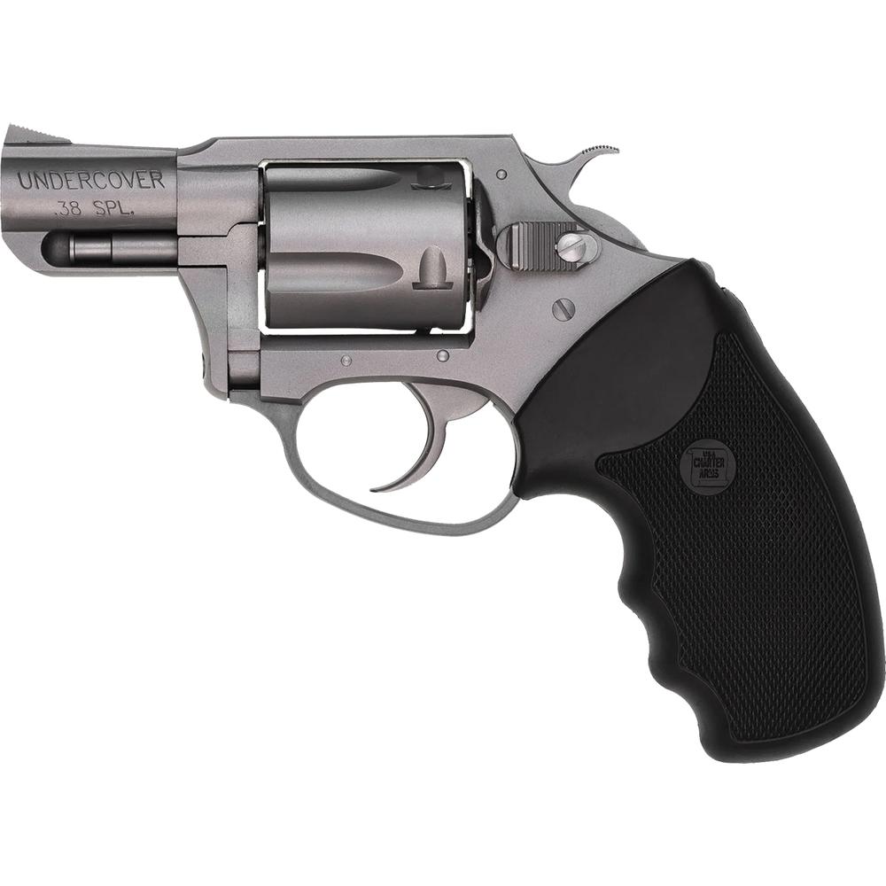 Charter Arms Undercover Full Size Handgun .38 Spl 5/rd Capacity 2" Barrel Silver with Black Grip .38 Special