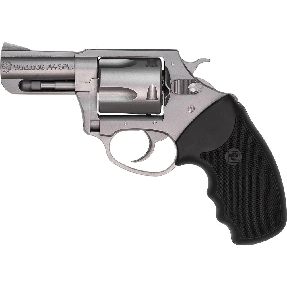 Charter Arms Bulldog Handgun 44 Spl 5/rd Capacity 2.5" Barrel Silver with Black Grip 44 Special