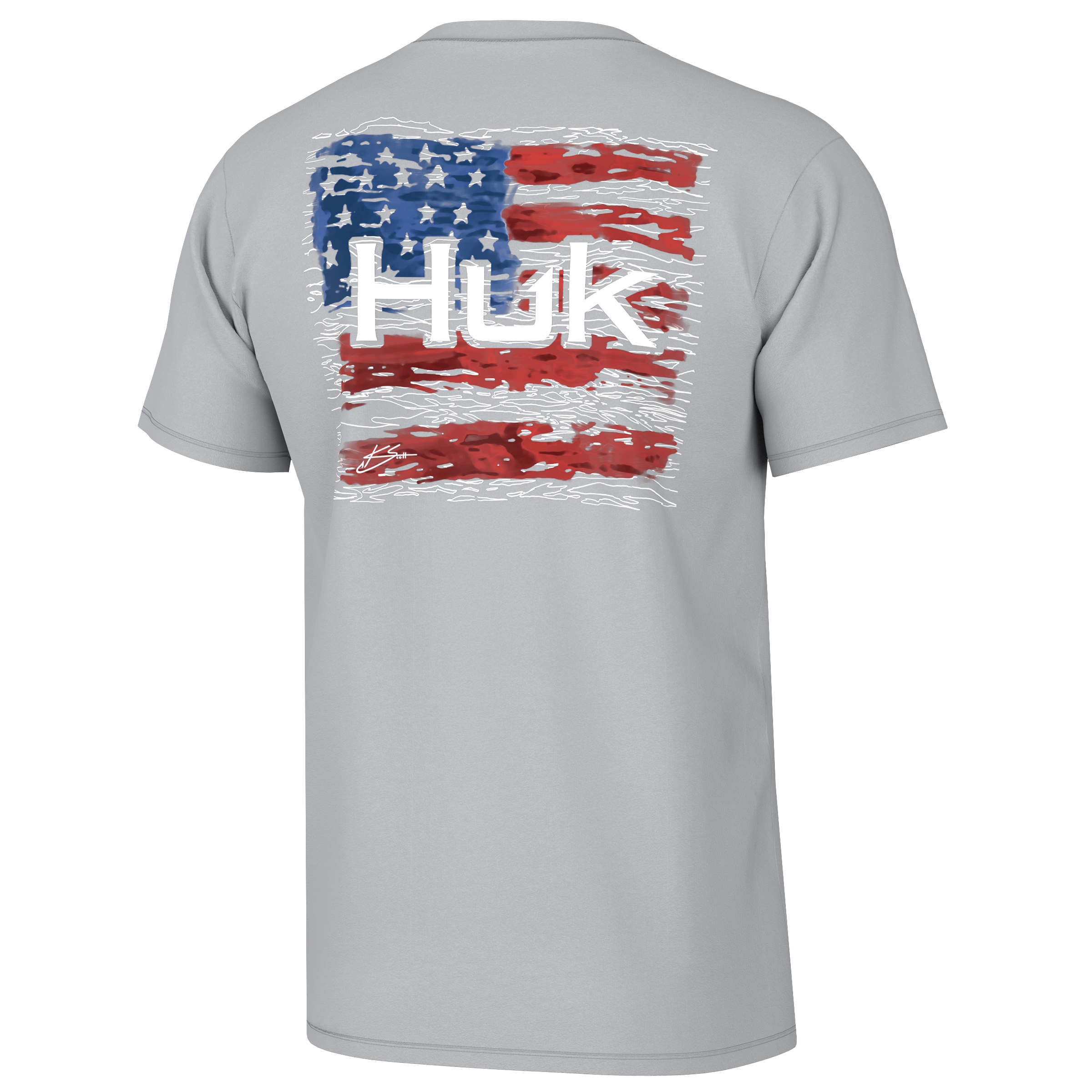 Huk KC Fly Flag Shirt Sleeve Shirt Harbor Mist M