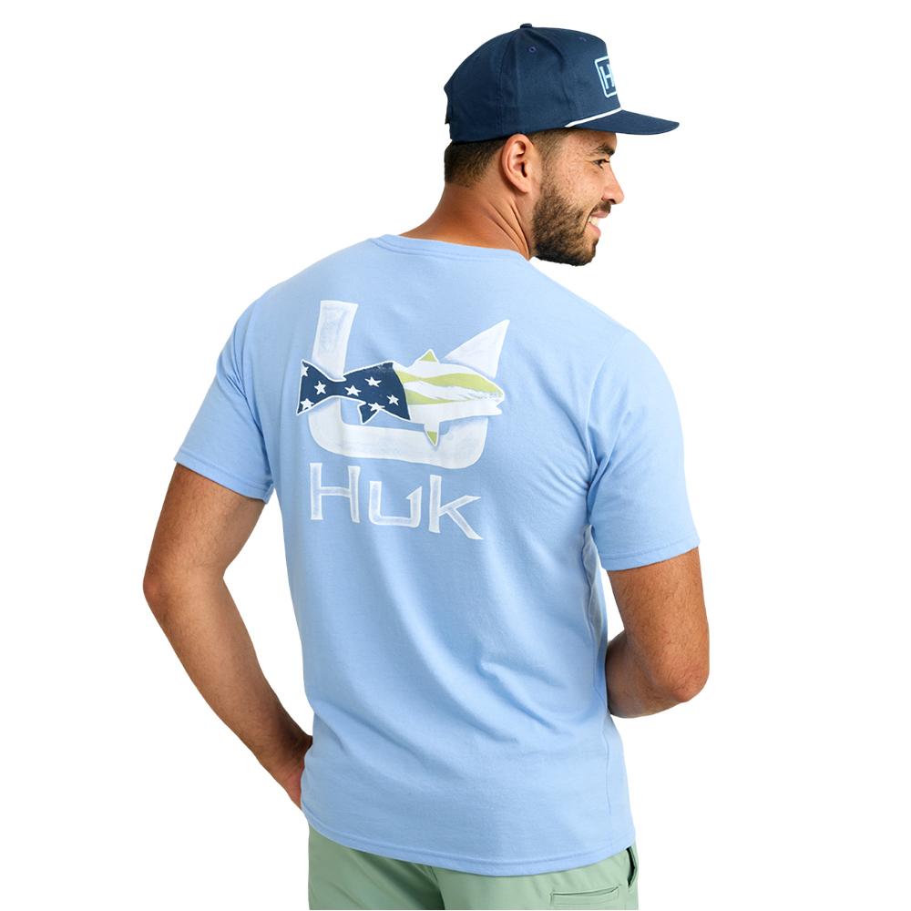 Huk Fish Flag Short Sleeve Shirt Marolina Blue XL