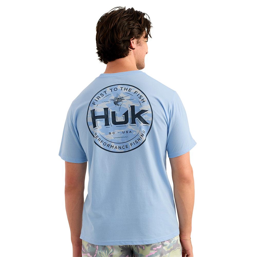 Huk Marlin Circle Short Sleeve Pocket Shirt Cerulean XL