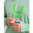 HUK ICON LS CREW FOG GREEN LS L