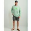 HUK ICON LS CREW FOG GREEN LS M