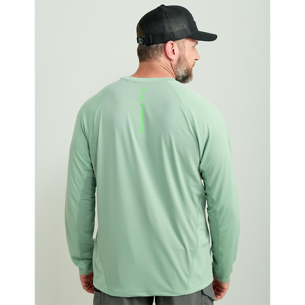 Huk Icon Crew Long Sleeve Shirt Fog Green S