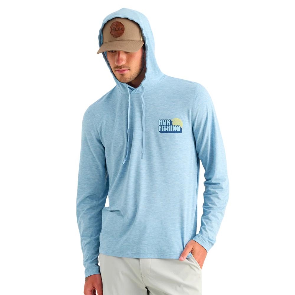 Huk Drift Long Sleeve Hoodie Shipyard Heather 2XL