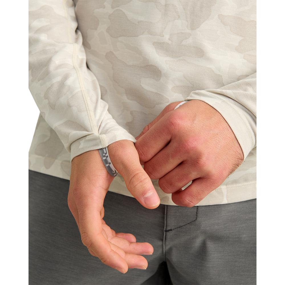 Huk Drift Performance Hoodie Long Sleeve Shirt Silver Birch Camo L