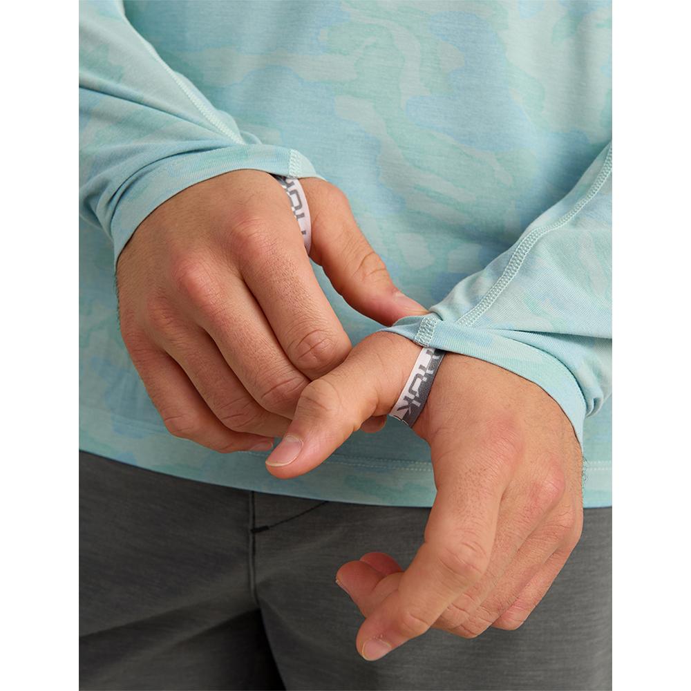 Huk Drift Performance Hoodie Long Sleeve Shirt Heron Blue L