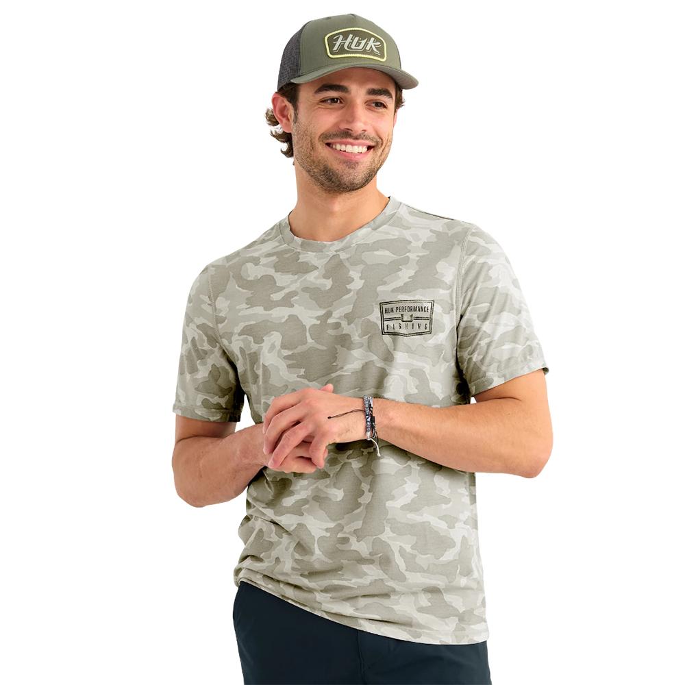 Huk Drift Performance Short Sleeve Shirt Seagull Camo XL