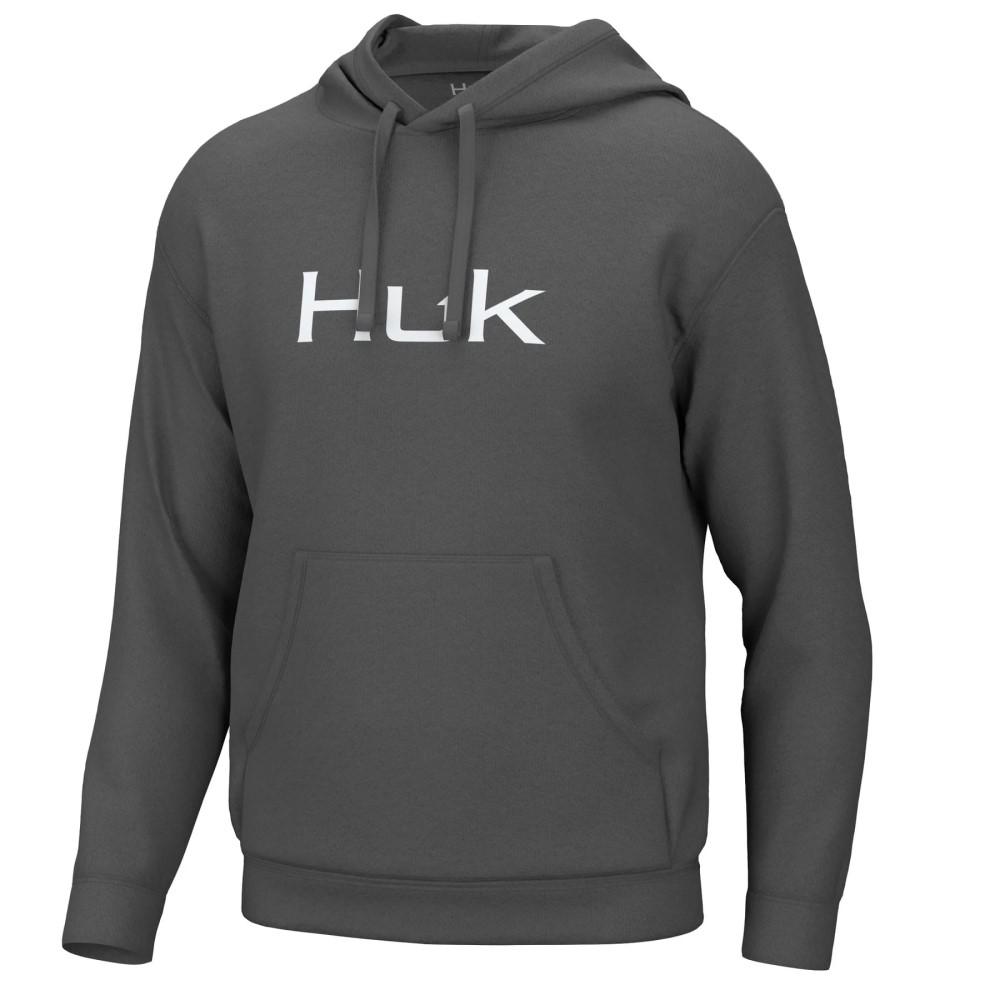 Huk H1300094-013-L Huk'd Up Logo Hoodie Volcanic Ash L, Cotton/Poly Fleece