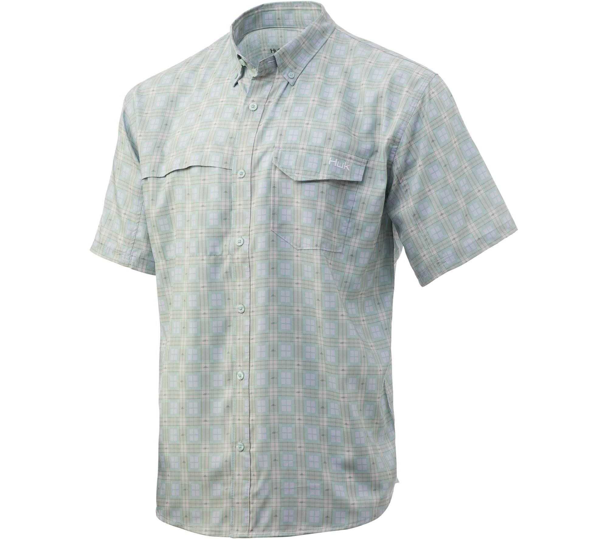 Huk H1500070-451-M Tide Point Plaid SS Shirt, Plein Air, Men's Medium