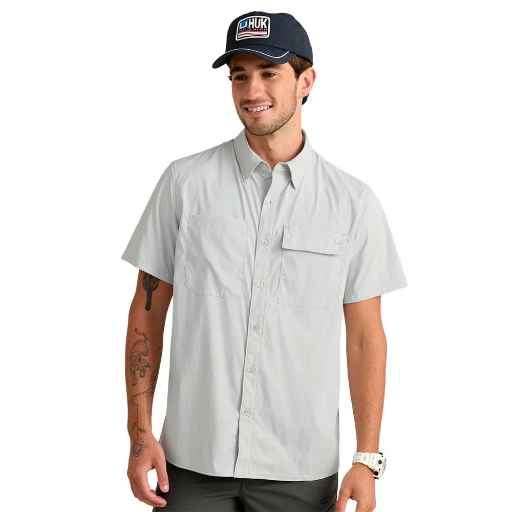 Huk Icon Short Sleeve Button Down Shirt Seagull 2XL