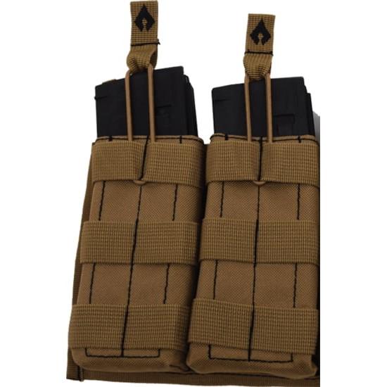 Advance Warrior Solutions Open Top Double Mag Pouch Tan-img-1