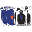DIRTY BIRD COMBO 12" X 18" 4-BLUE/ORANGE OVAL & 4-BAD GUY IPSC SILHOUETTE T