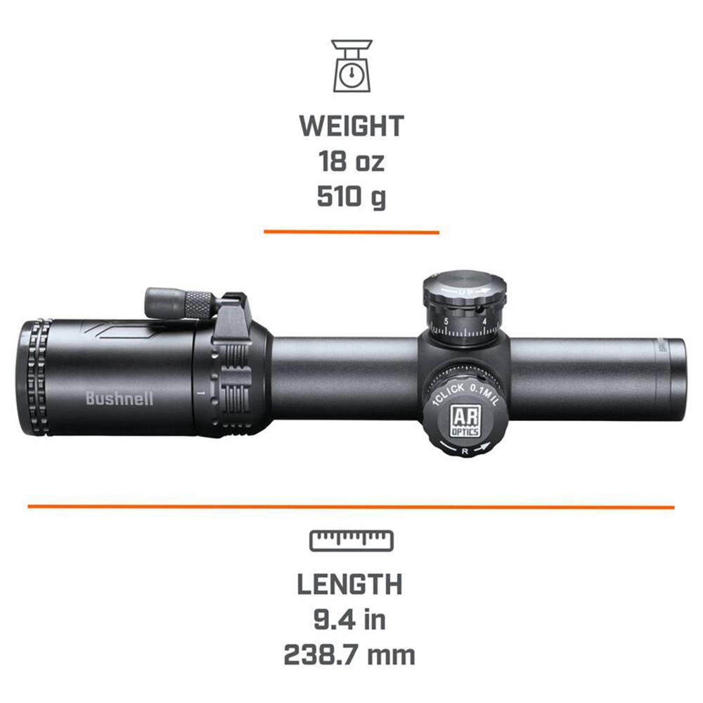 Bushnell AR Rifle Scope - 1-4x24mm Illuminated BTR-1 Reticle Black Matte