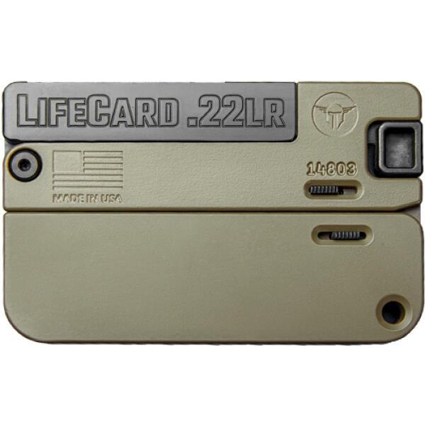 LifeCard .22 LR Single Action Pistol - Polymer Handle Noveske Bazooka Green-img-0