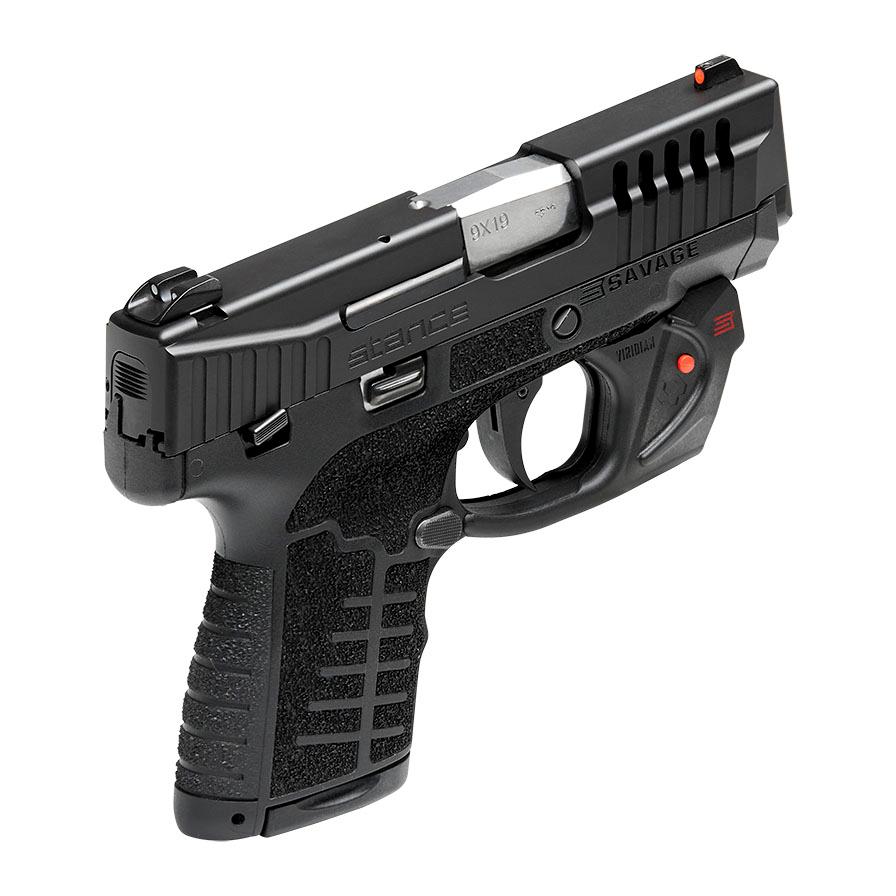 Savage Arms Stance Black Manual Safety Laser Handgun 9mm Luger 7 & 8rd Magazines 3.2" Barrel Black