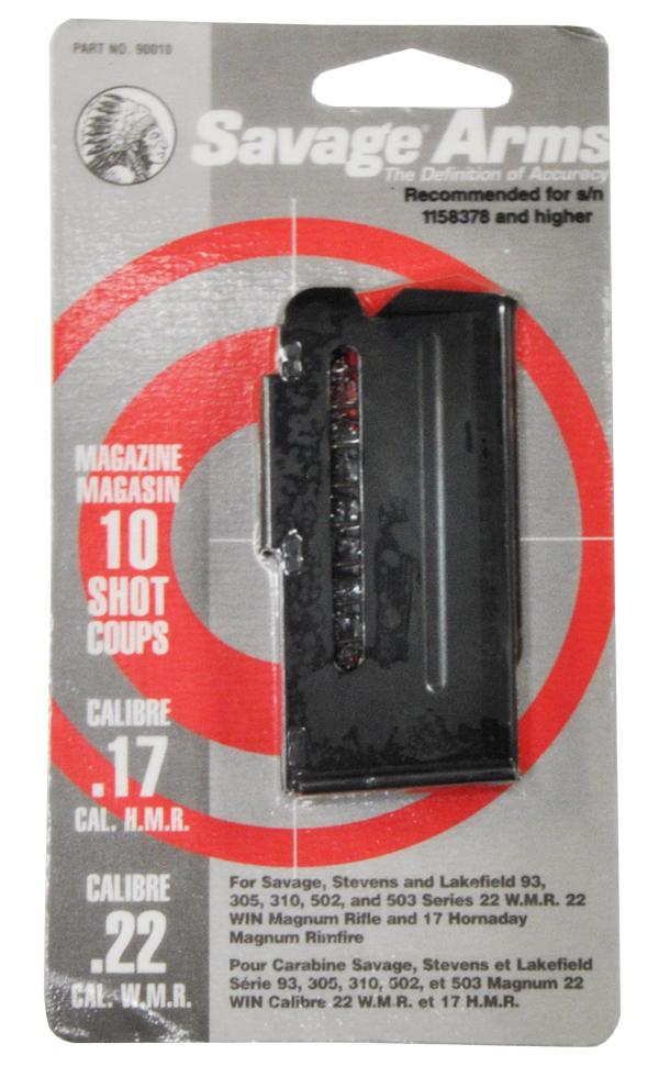 Savage Arms 93 Series Magazine .22 Mag .17 HMR 10/rd Black .22 WMR