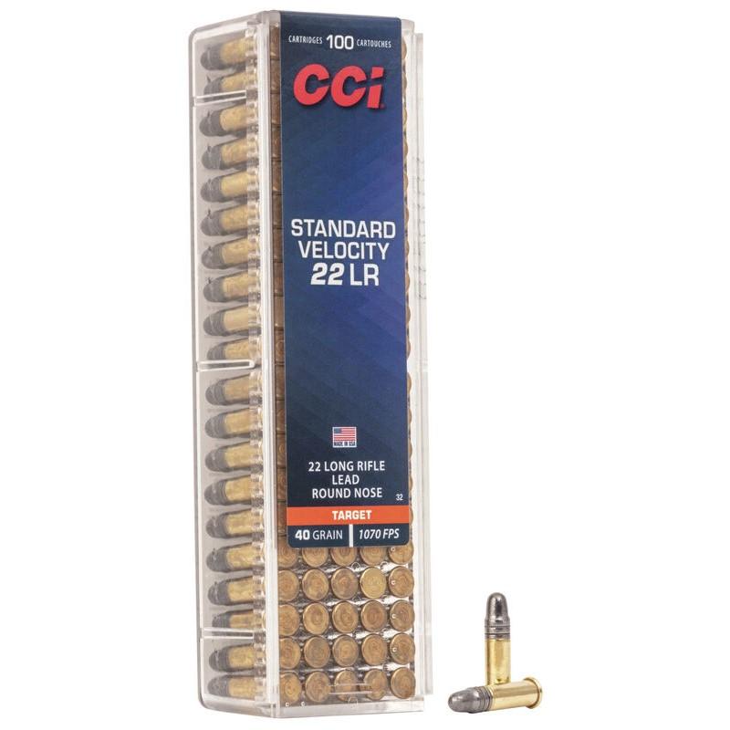 CCI Standard Velocity Rimfire Ammunition .22 LR 40 gr LRN 1070 fps 100/ct-img-1