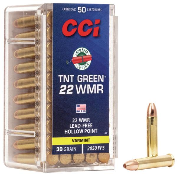 CCI TNT Green Rimfire Ammunition .22 WMR 30 gr. HP 2050 fps 50/ct
