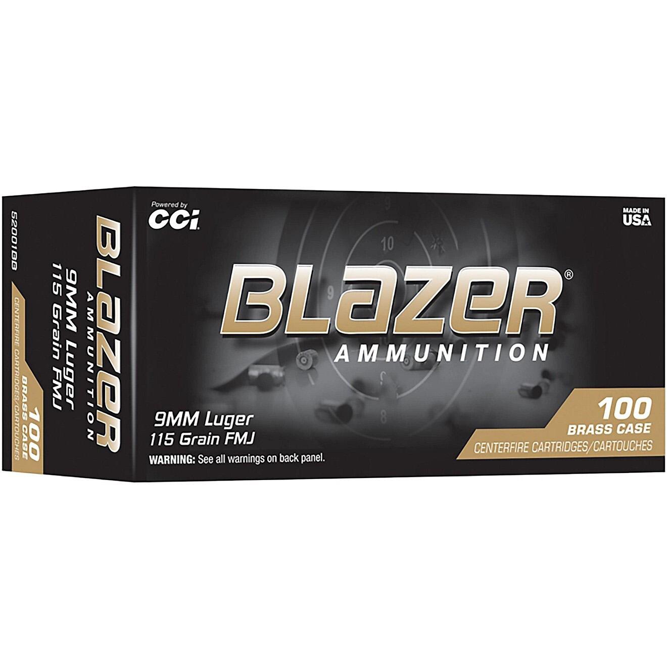 CCI 9MM LUGER 115GR FMJ BLAZER BRASS 100RD