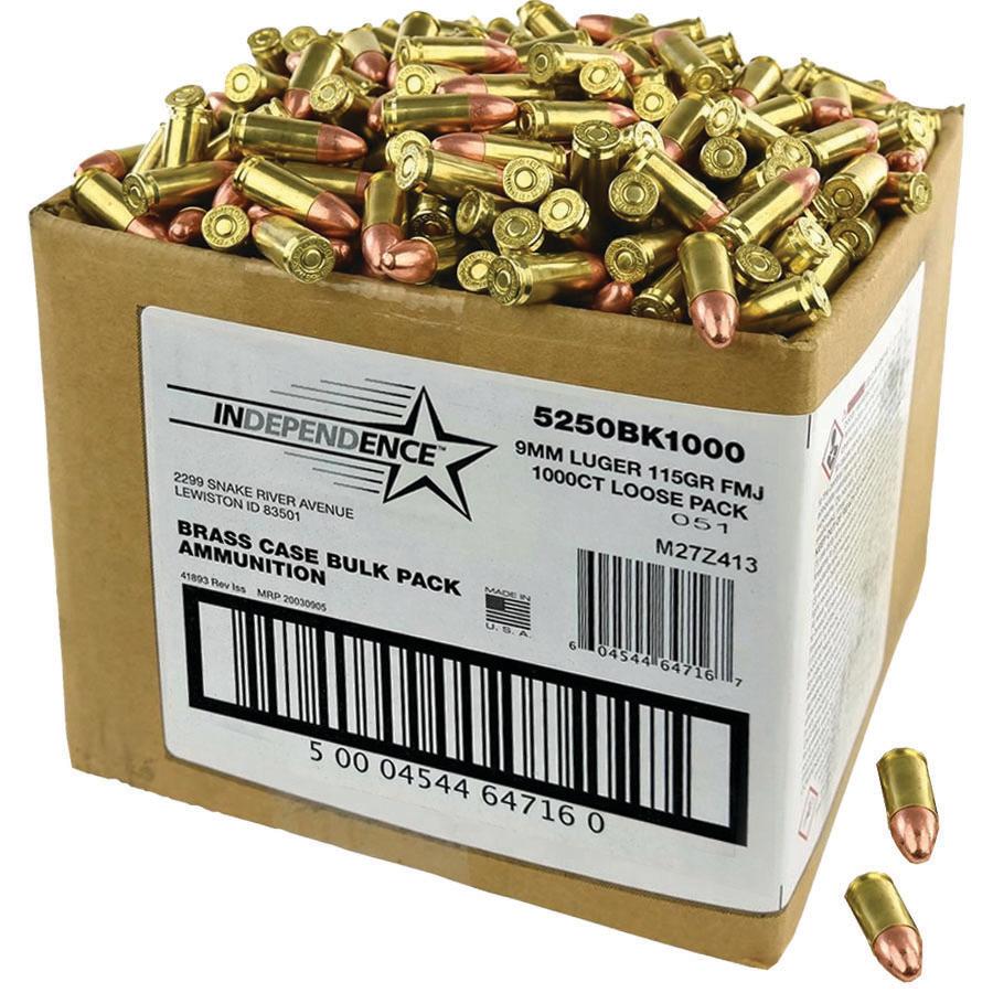 CCI Independence 9mm Luger+P 115gr FMJ Ammo 1000 Rounds