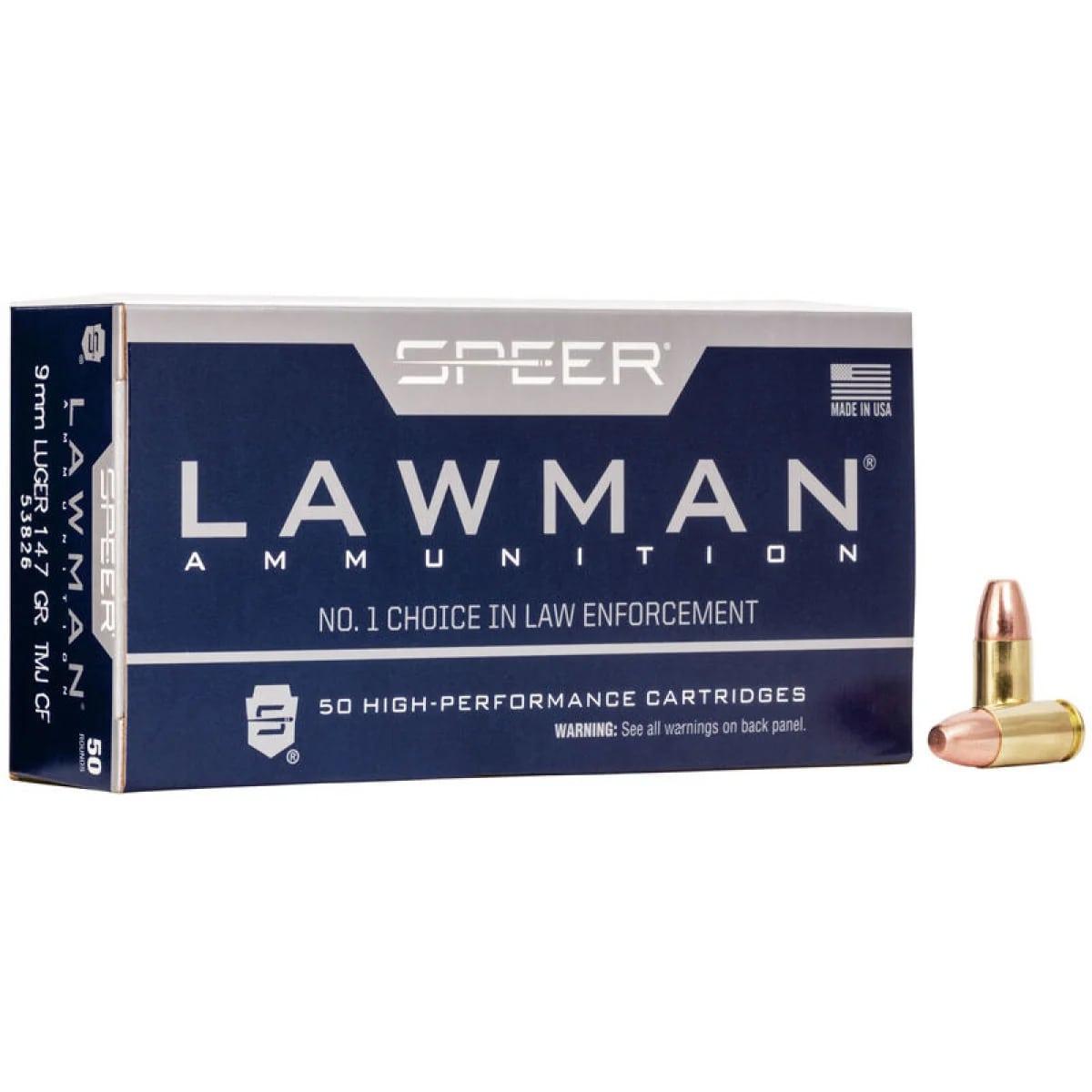 Speer Lawman Handgun Ammunition Clean-Fire 9mm Luger 147 gr. TMJ 985 fps-img-0