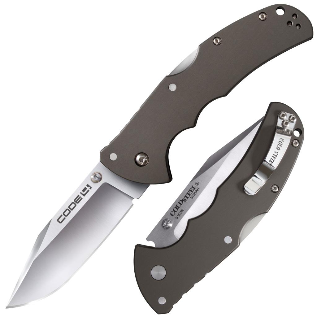 Cold Steel Code-4 Clip Point Lockback Knife - 3-1/2 Blade-img-0