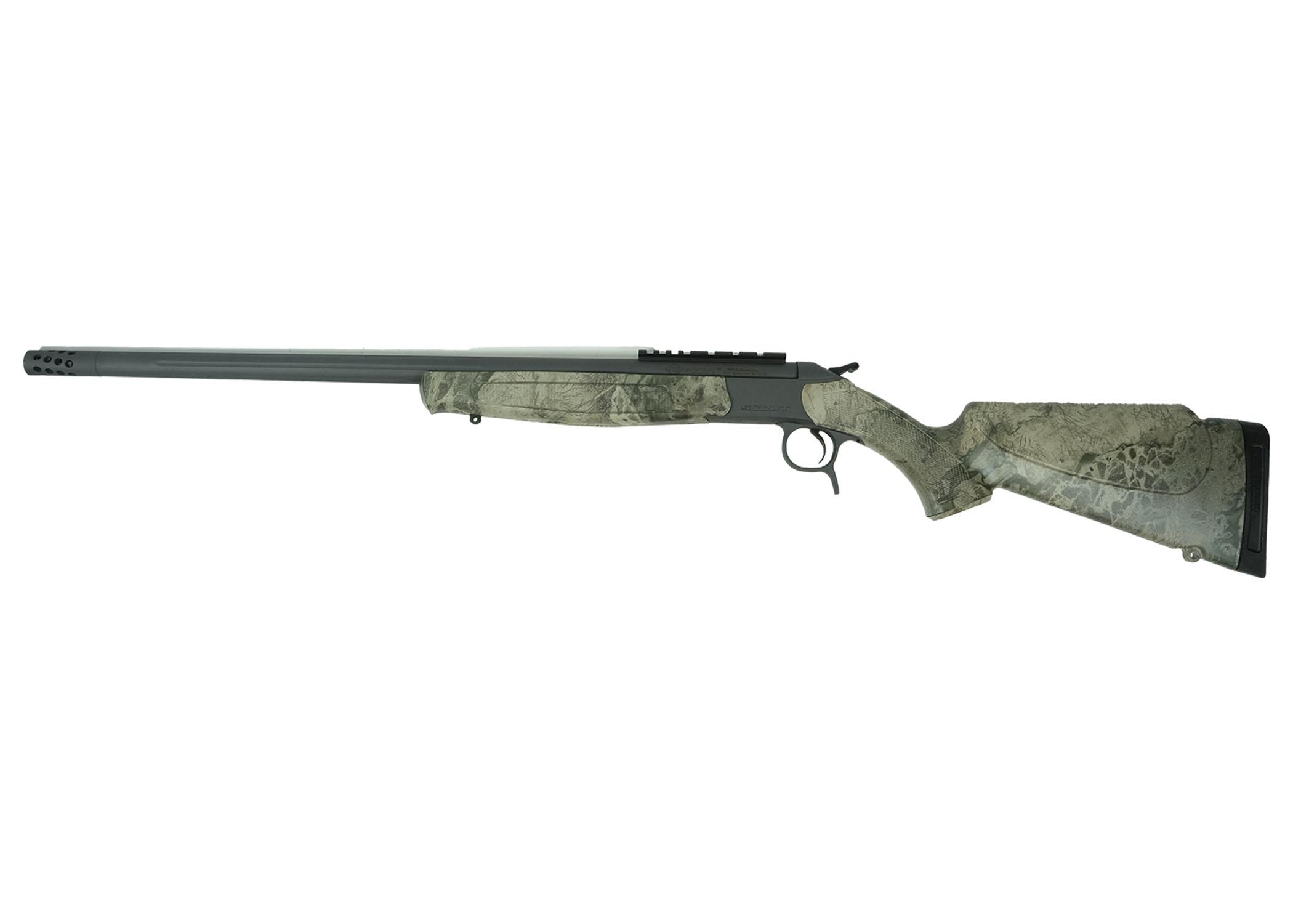 CVA Scout V2 TD Rifle .450 Bushmaster Single Shot 25" Sniper Grey Cerakoted Threaded Barrel Camo Stock