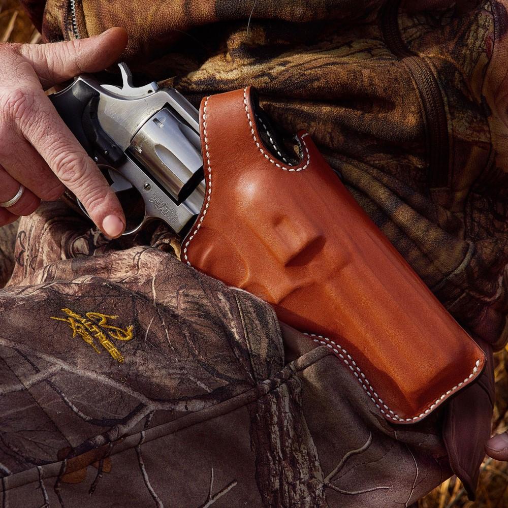 DeSantis 016TD44Z0 Dual Angle Hunter Holster Tan LH for S&W L Frame 6"