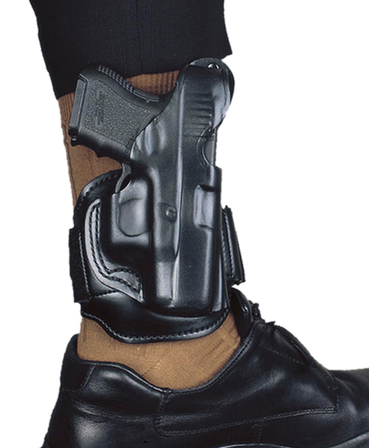 DeSantis 044BB4CZ0 Ankle Holster Black Leather LH for SIG P938