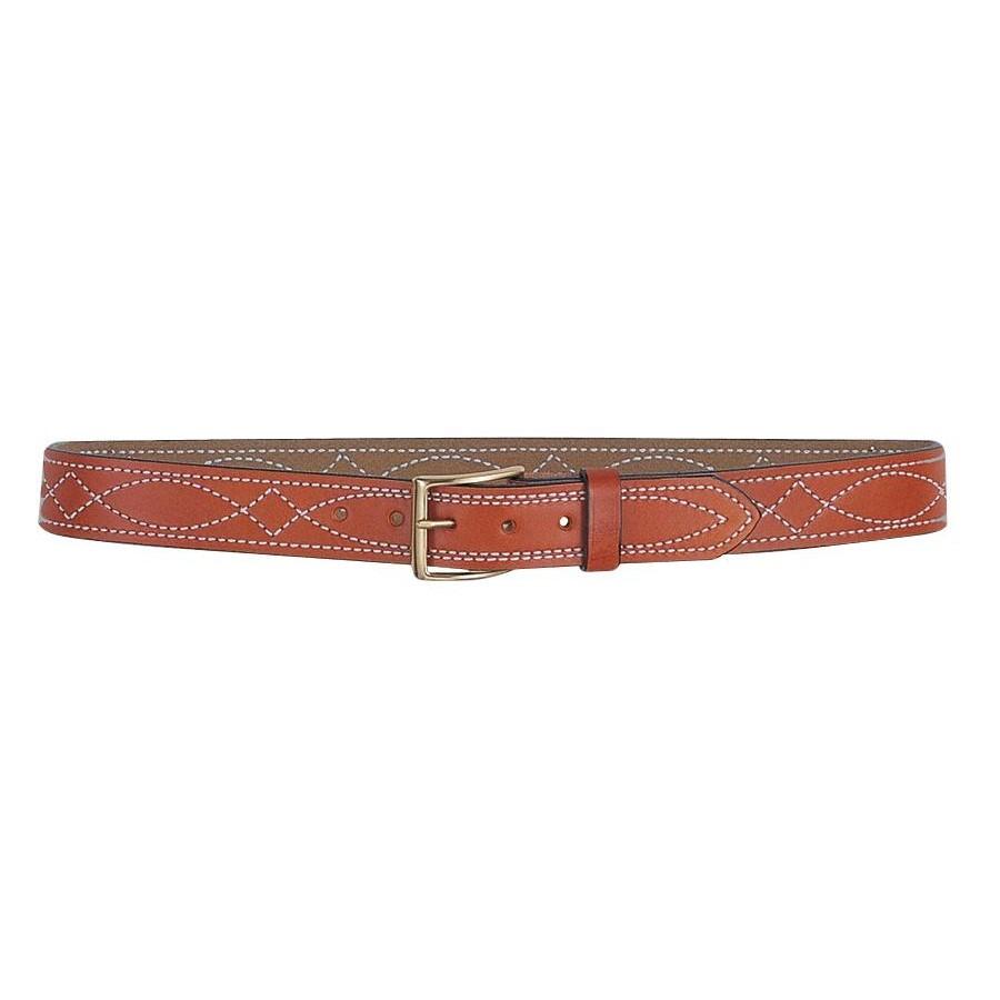 DeSantis B27TP36Z0 Fancy Stitch Lined Belt 1.5" Tan Size 36