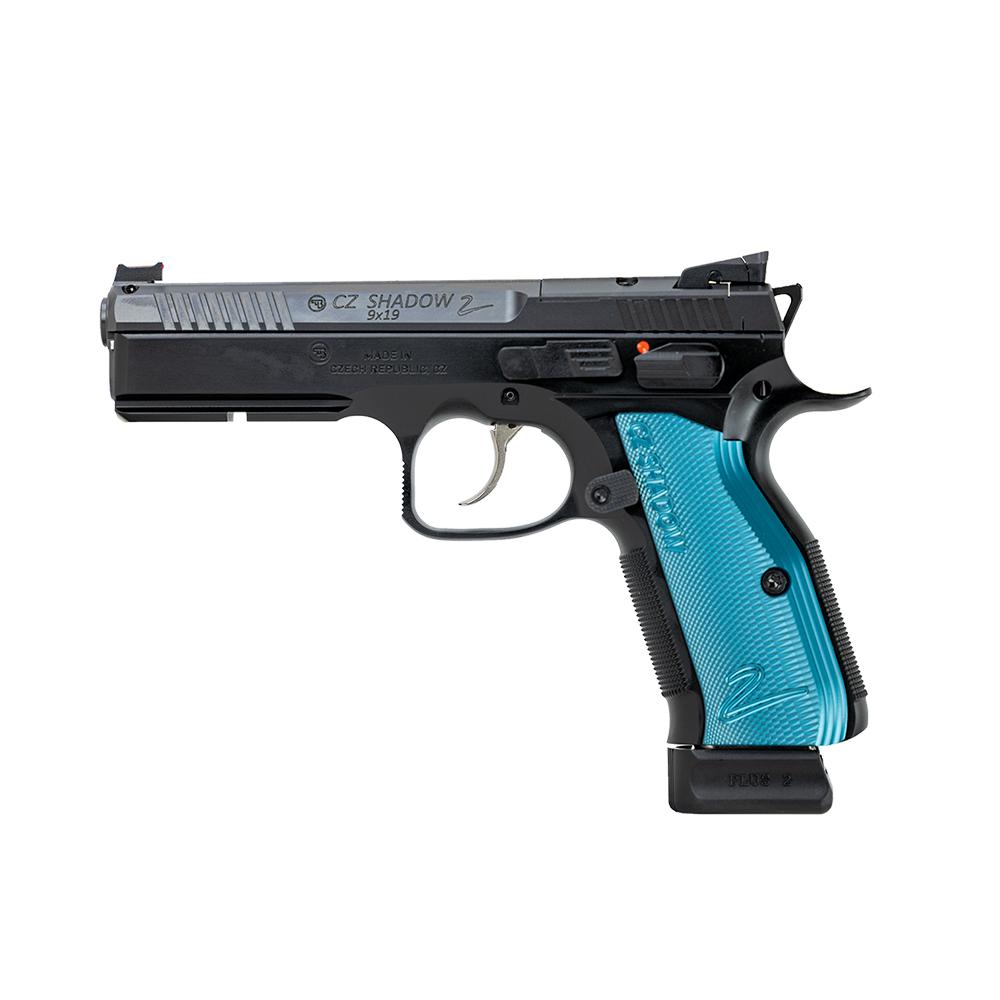 Cz-Usa Firearms CZ Shadow 2 Optic Ready Handgun 9mm Luger 19rd Magazine 4.7" Barrel Black Frame Blue Grips