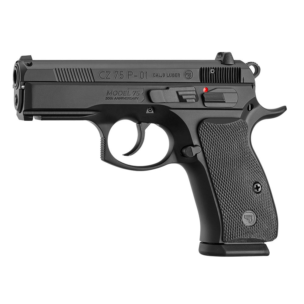 CZ USA 75 P-01 50th Anniversary Handgun 9mm Luger 15rd Magazines (2) 3.75" Barrel Black