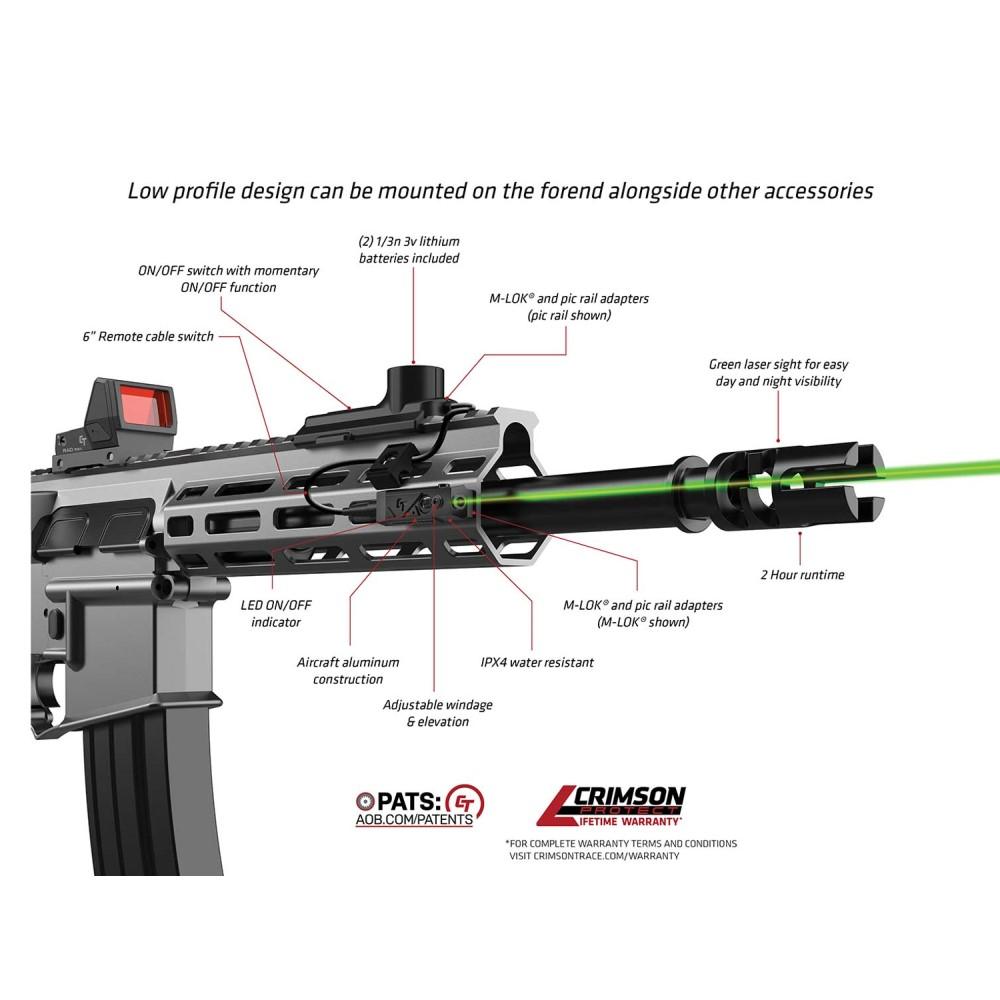 Crimson Trace Rail Master Modular Tactical Laser MTL Green Long Gun Rifle Light