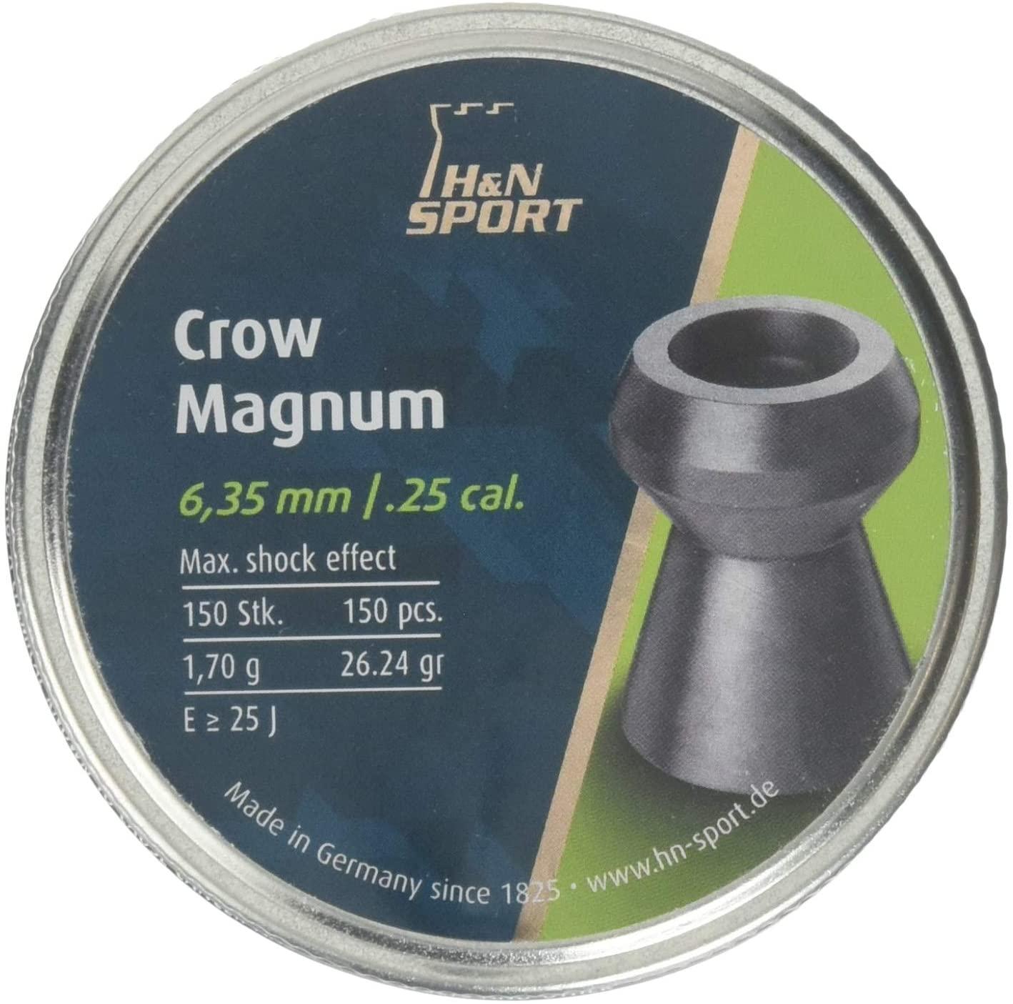 H&N Sport Crow Magnum .25 Caliber 26.24 Grain Air Rifle Pellets 150 Rounds-img-0