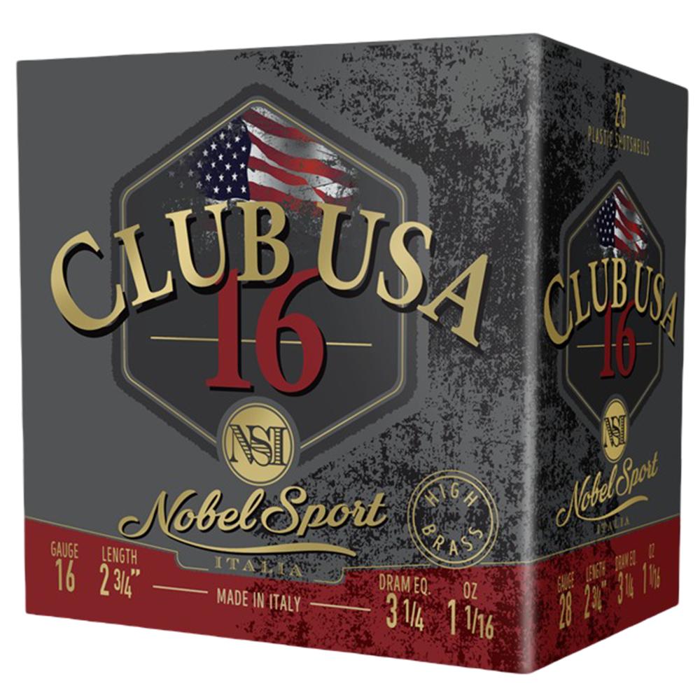 Nobel Sport Club USA 16 Shotshells 16 ga 2-3/4 1-1/16 oz 1330 fps #7.5 25/ct