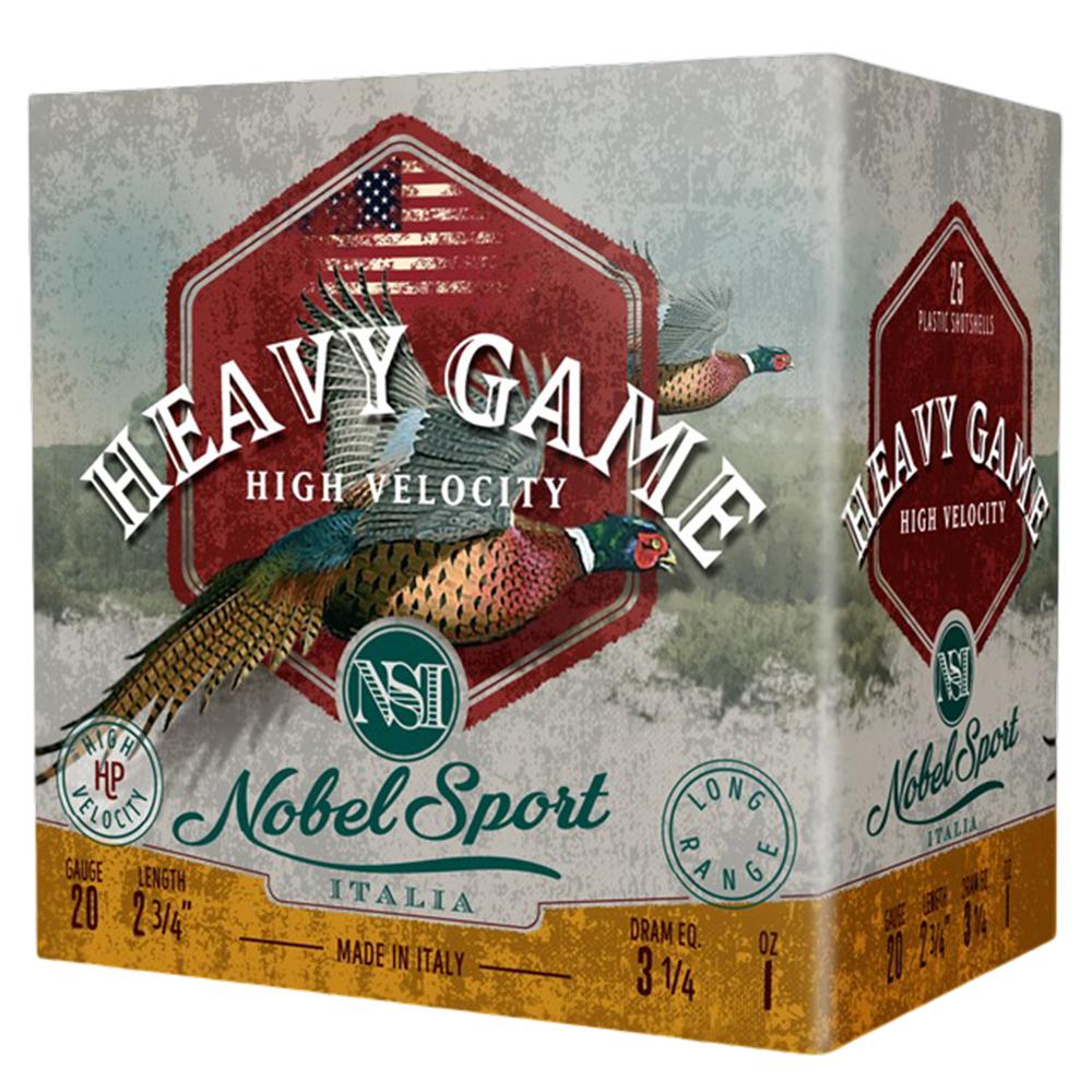 Nobel Sport Heavy Game High Velocity Shotshell  20ga 2-3/4 1oz 1330 fps #8 25/ct