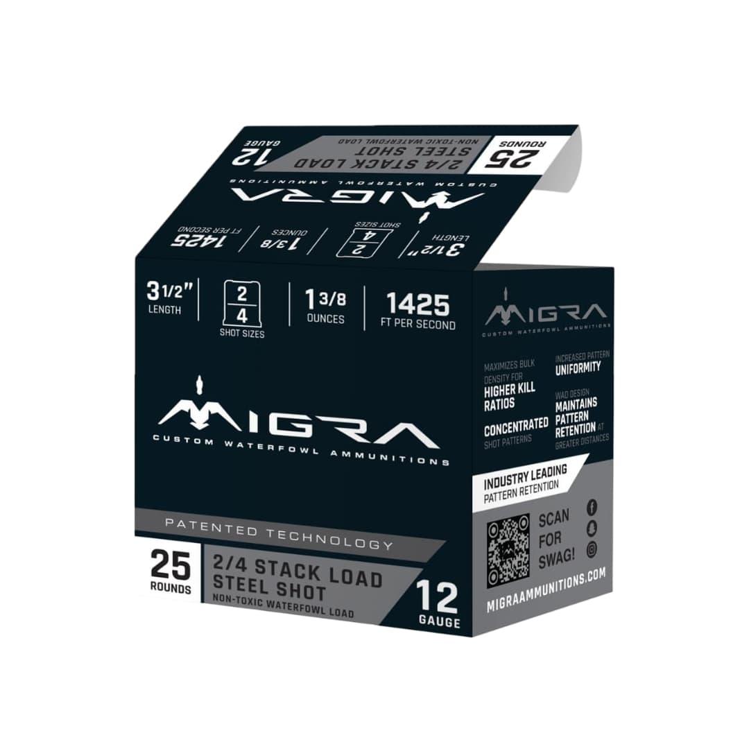 MIGRA STAXD STEEL 12GA 3.5 1-5/8OZ #2-4 25/10 - Migra Ammunitions