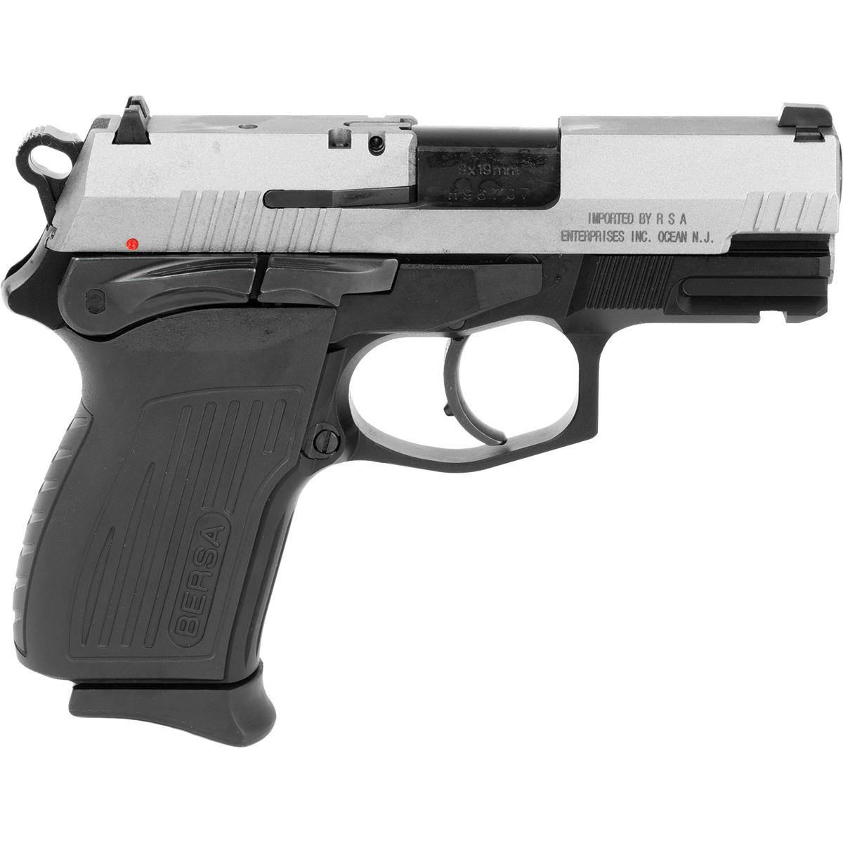 Bersa TPR9C Handgun 9mm Luger 13/rd Magazine 3.25" Barrel Silver with Blac-img-1