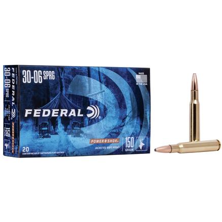 Federal Power-Shok Rifle Ammunition .30-06 Sprg 150 gr fps - 20/box FA3006A-img-0