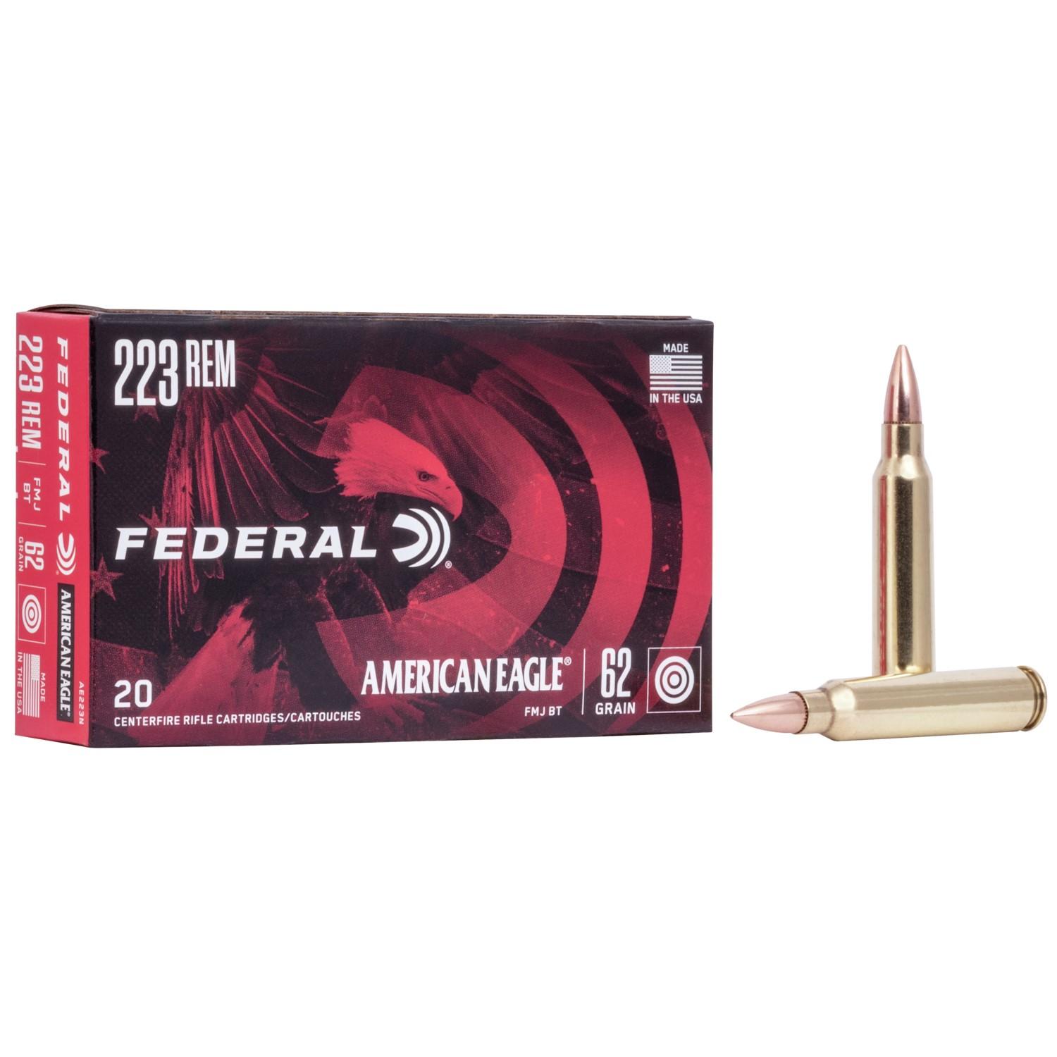 Federal American Eagle Rifle Ammunition .223 Rem 62 gr FMJ 3020 fps --img-0